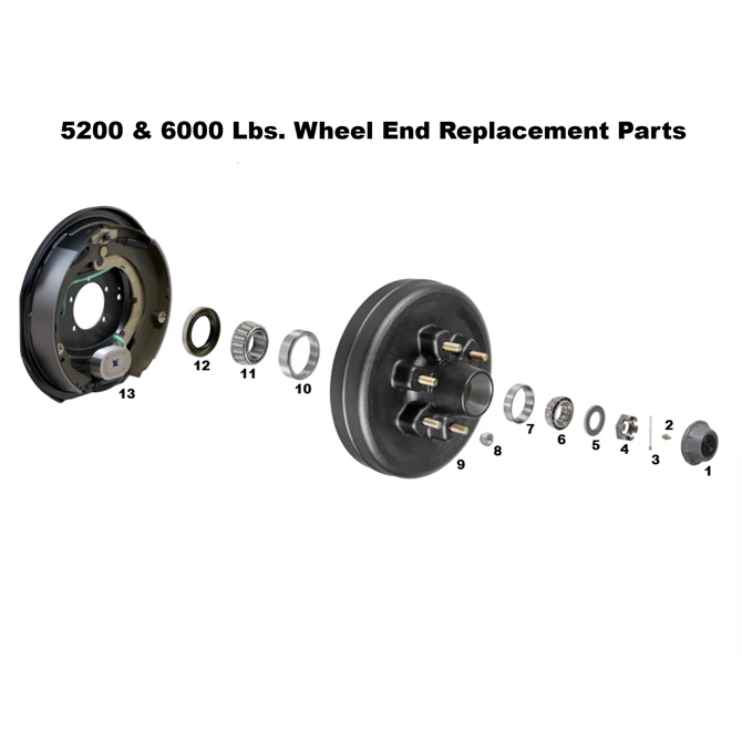 Lippert K-122463 Brake H&D 655 1/2" Stud Complete Pre Greased Kit, 5.2-6k